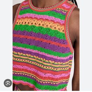 NWT XS Ba&sh Pierce crochet jumper vest reverisble